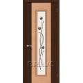 Браво межкомнатная дверь модель Этюд цвет Венге (Ф-27)/Дуб (Ф-01) стекло