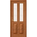 Межкомнатная дверь из массива сосны модель М-15 Светлый лак стекло сатинато