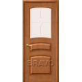 Межкомнатная дверь из массива сосны модель М-16 Светлый лак стекло сатинато