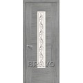 Браво межкомнатная дверь модель Рондо цвет Серый дуб (Ф-16) стекло