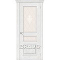 Браво Межкомнатная дверь модель Сорренто цвет Жемчуг стекло белое