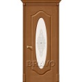 Браво межкомнатная дверь модель Аура цвет Орех стекло