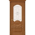 Браво межкомнатная дверь модель Селена цвет Орех стекло